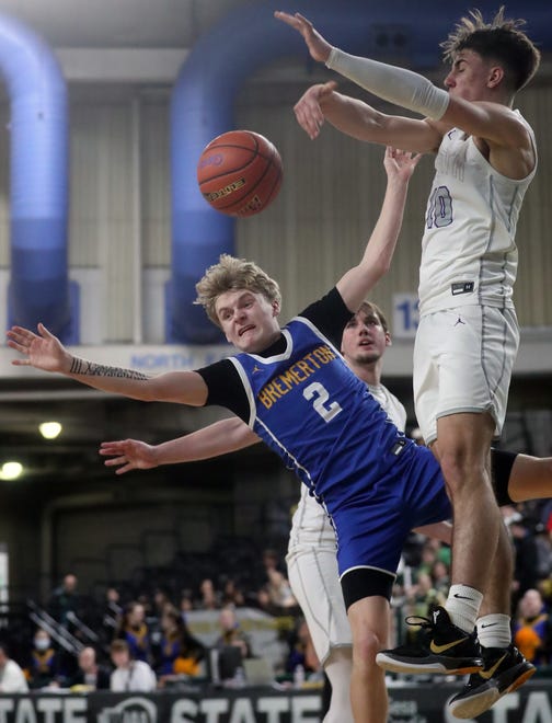 North Kitsap gets a 71-48 win over Bremerton during their Class 2A state championship game at the Yakima SunDome on Saturday, March 2, 2024. North Kitsap took home the third place trophy while Bremerton brought home fifth place.