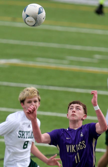 North Kitsap boys soccer opens their season with a 2-1 win over Skyline in Poulsbo on Saturday, March 9, 2024.