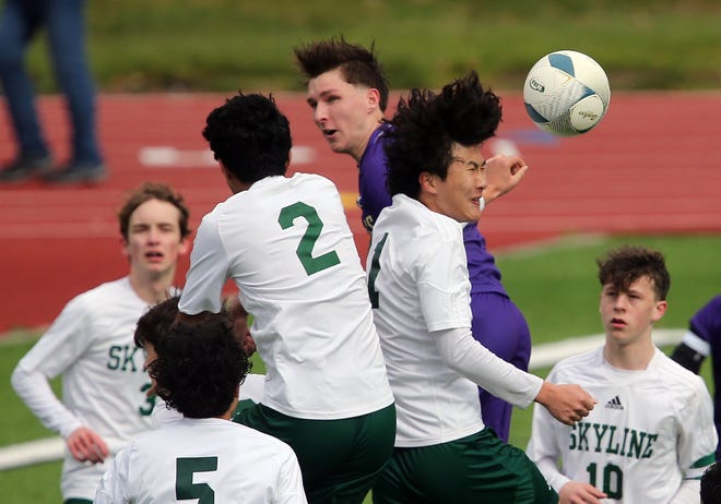 North Kitsap boys soccer opens their season with a 2-1 win over Skyline in Poulsbo on Saturday, March 9, 2024.