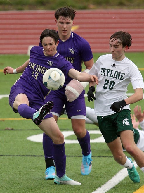 North Kitsap boys soccer opens their season with a 2-1 win over Skyline in Poulsbo on Saturday, March 9, 2024.