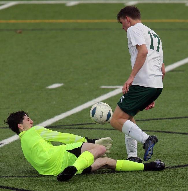 North Kitsap boys soccer opens their season with a 2-1 win over Skyline in Poulsbo on Saturday, March 9, 2024.