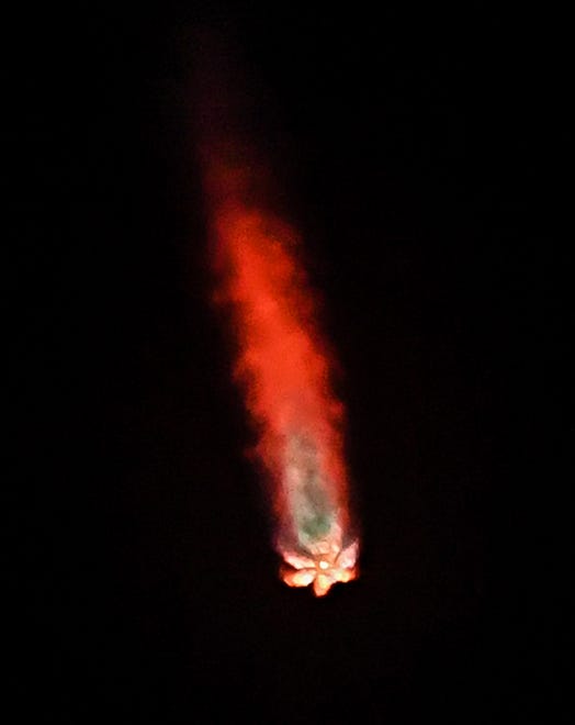 A SpaceX Falcon 9 rocket lifts off from Cape Canaveral Space Force Station Sunday, May 14, 2023 carrying a batch of Starlink satellites.