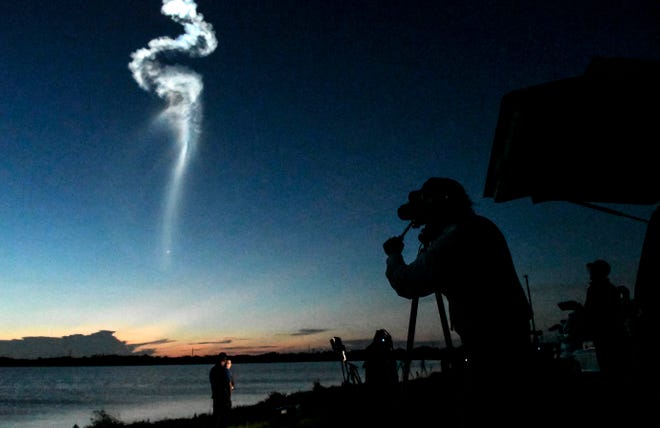 A United Launch Alliance Atlas V rocket lifts off from Cape Canaveral Air Force Station Aug. 8, 2019 carrying the AEHF 5 communications satellite for the U.S. military.